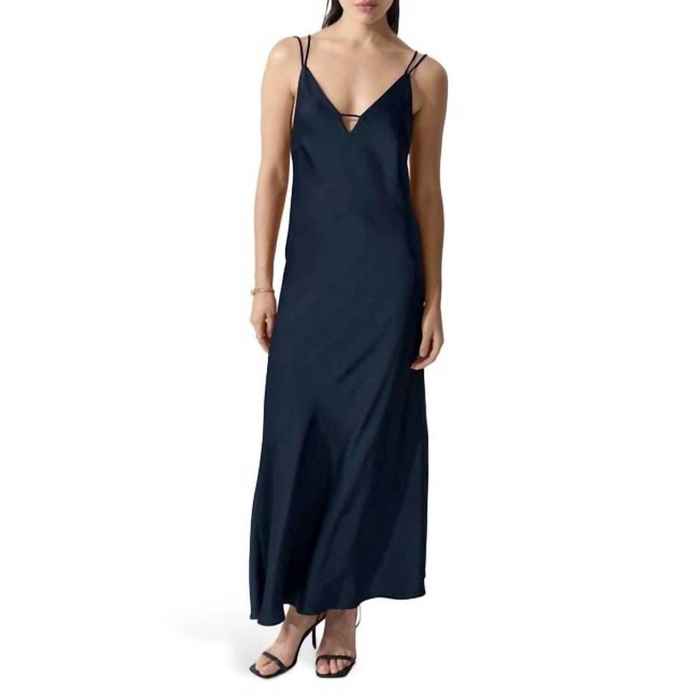 NEW DÈLUC siena sleeveless maxi dress in navy blue